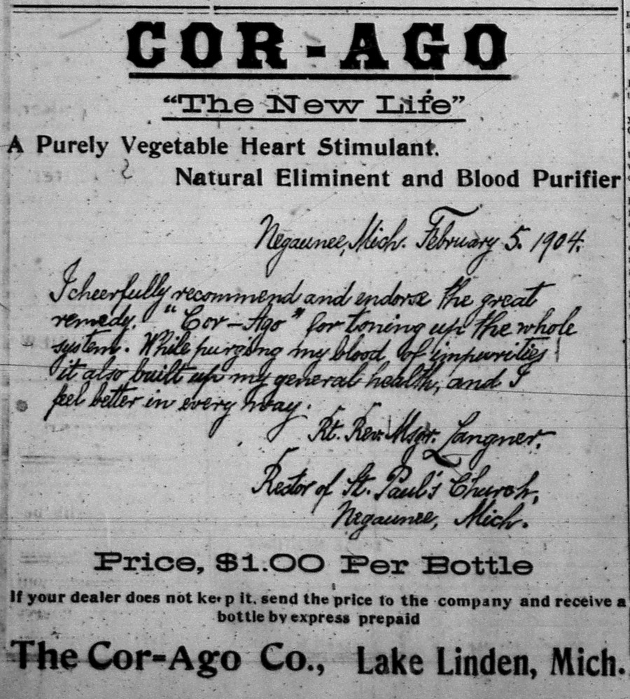 Newspaper ad - <i>The Copper Country Evening News</i>, 02 Apr 1904